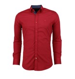 TONY BACKER Heren Blanco Overhemden Italiaans - Slim Fit Blouse - 3037 - Rood