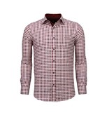 TONY BACKER Italiaanse Overhemden - Slim Fit Overhemd - Blouse Garment Pattern - Rood