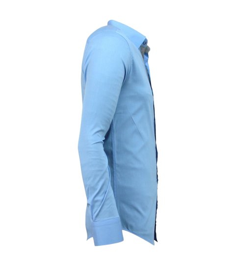 TONY BACKER Slim Fit Overhemd Mannen - Blanco Blouse  - 3040 - Licht Blauw