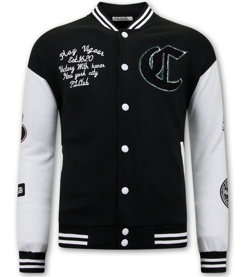 ENOS Baseball Jacket Vintage - 7792 - Zwart