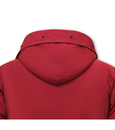 Enos Heren Parka Lange Winterjas - 7169 - Rood