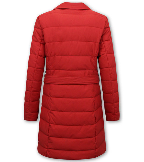 Gentile Bellini Puffer Jas Dames Lang - 7920 - Rood