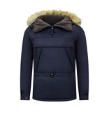 Beluomo Anorak Jas Over je Hoofd – Blauw