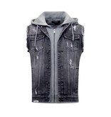 Enos Spijker Bodywarmer Heren met  Capuchon - RJ9105 - Zwart