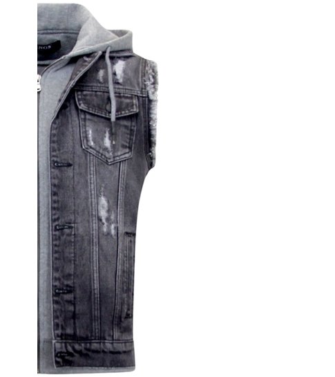 Enos Spijker Bodywarmer Heren met  Capuchon - RJ9105 - Zwart