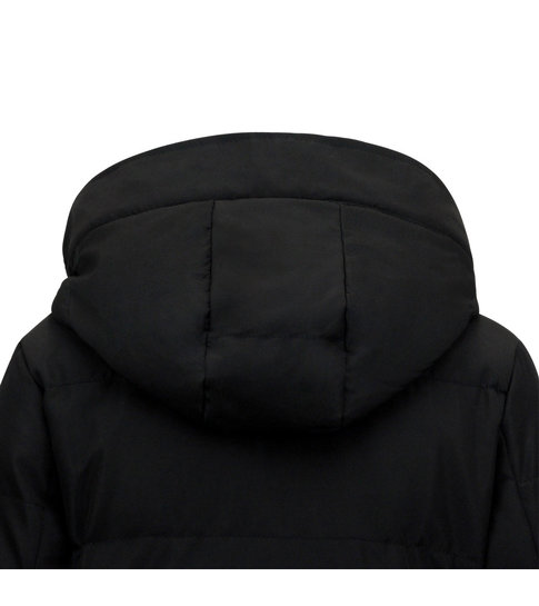MATOGLA Lange Puffer Jas Dames Getailleerd - 8606ZCNW- Zwart
