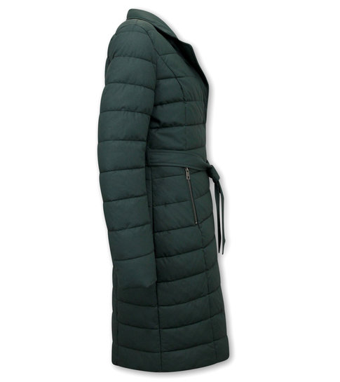 Gentile Bellini Puffer Jacket Dames Lang - 7921 - Groen