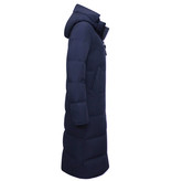 MATOGLA Dames Puffer Jacket Lang Getailleerd - 8606 - Blauw