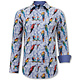 Overhemd met Vogelprint - 3122 - Blauw