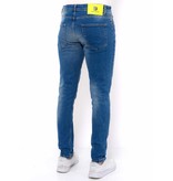 TRUE RISE Jeans Heren Slim Fit met Gaten -DC-036- Blauw
