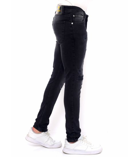 TRUE RISE Jeans Ripped Heren Slim Fit Strech -DC-053- Zwart