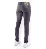 TRUE RISE Slim Fit Jeans Heren met Scheuren -DC-041- Grijs