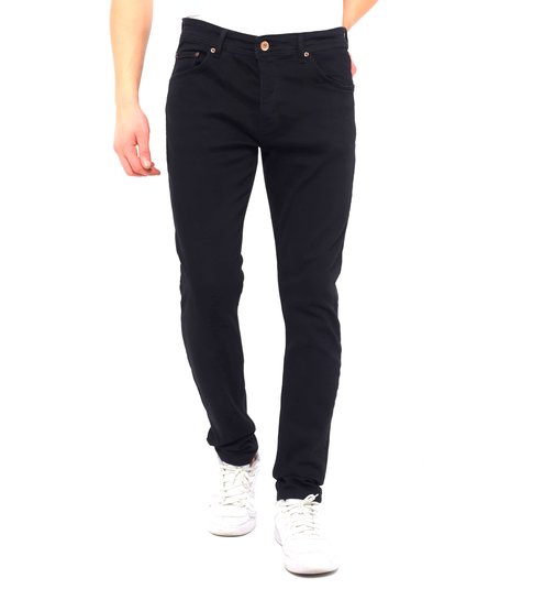 TRUE RISE Nette Zwarte Slim Fit Stretch Jeans Heren-DC-052