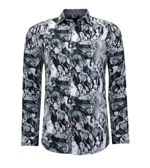 Gentile Bellini Dierenprint Blouse Heren - 3119 - Grijs