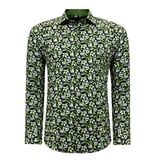 Gentile Bellini Heren Overhemd Bladeren Print - 3115 - Groen