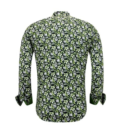 Gentile Bellini Heren Overhemd Bladeren Print - 3115 - Groen