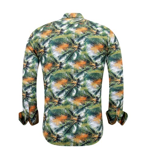 Gentile Bellini Heren Overhemd Tropical Print - 3114 - Groen