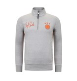 LF Amsterdam Heren Joggingspak - Half Zipper, Double Ribbon - Grijs / Oranje