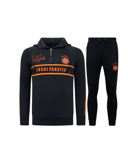 Local Fanatic Heren Trainingspak - Double Line Signed - Blauw / Oranje