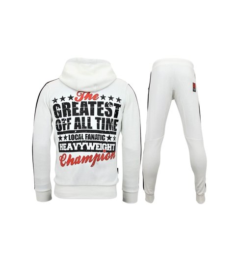 Local Fanatic Exclusieve Heren Trainingspak - Muhammad Ali  Sport Pak - Wit