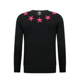 LF Amsterdam Heren Sweater - Royal Stars - Zwart / Roze