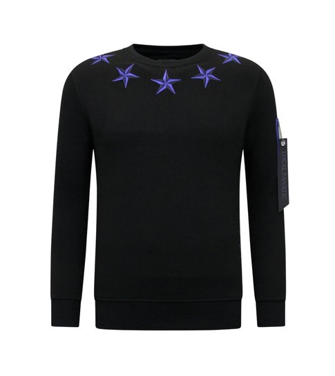 LF Amsterdam Heren Sweater - Royal Stars - Zwart / Blauw