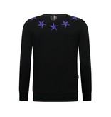 LF Amsterdam Heren Sweater - Royal Stars - Zwart / Blauw