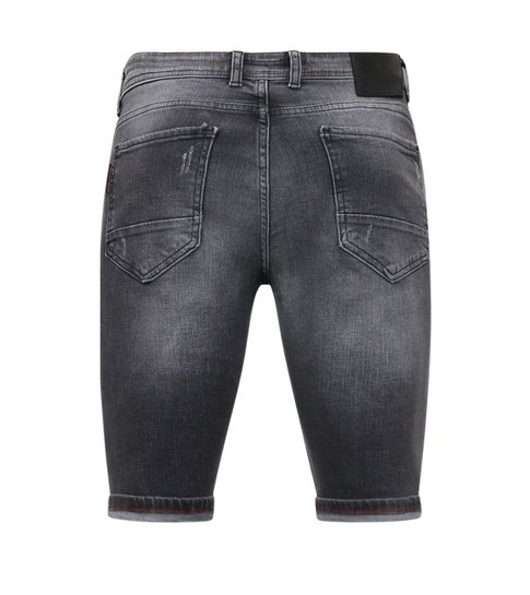 Local Fanatic Exclusieve Denim Shorts Heren Slim fit ​- 1039 - Grijs