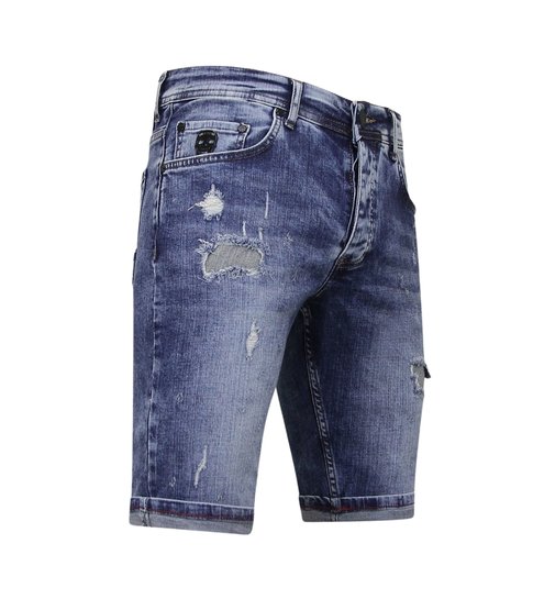 Local Fanatic Exclusieve Korte Broek Heren Slim fit- 1054 - Blauw