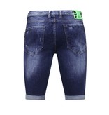 Local Fanatic Exclusieve Korte Heren Broek met Verfspatten - 1017 - Blauw