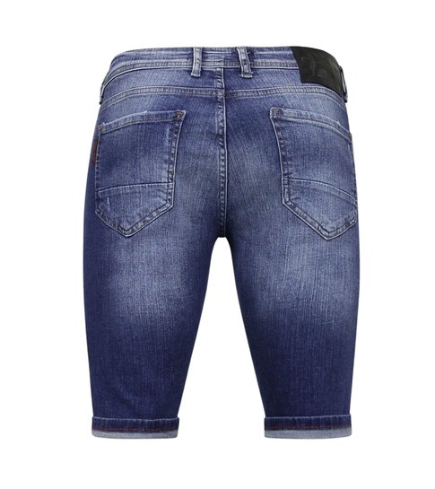 Local Fanatic Exclusieve Korte Spijkerbroek Heren Stretch - 1041 - Blauw