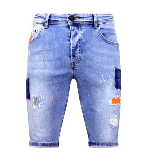 Local Fanatic Exclusieve Skinny Jeans Short Heren - 1040 - Blauw