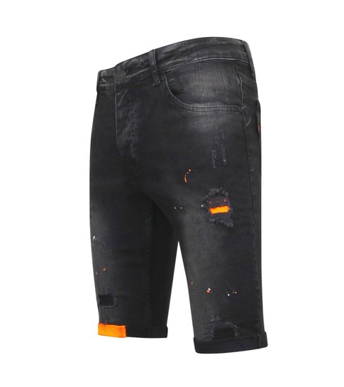 Local Fanatic Heren Short  met Scheuren -1028-SH- Zwart