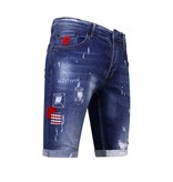 Local Fanatic Mannen Korte Broek met Gaten -1030-SH- Blauw