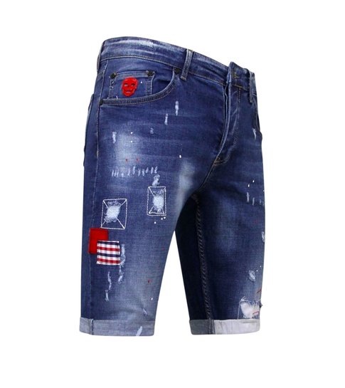 Local Fanatic Mannen Korte Broek met Gaten -1030-SH- Blauw