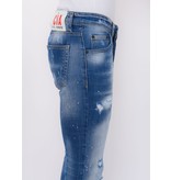 Local Fanatic Blue Ripped Stretch Jeans Heren - Slim Fit -1080- Blauw