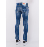 Local Fanatic Blue Ripped Stretch Jeans Heren - Slim Fit -1080- Blauw