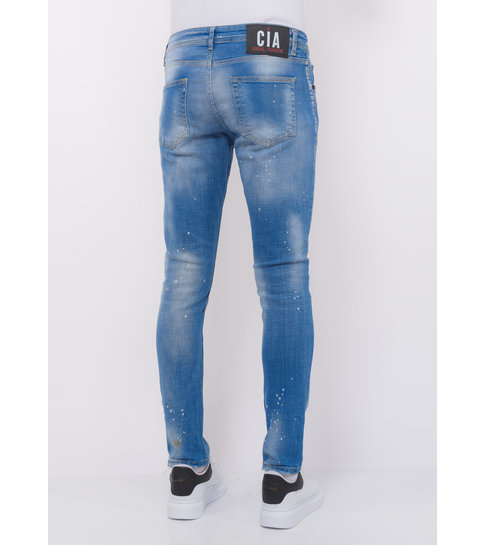 Local Fanatic Blue Ripped SkaterJeans Heren - Slim Fit -1078- Blauw