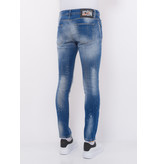 Local Fanatic Ripped Stonewashed Jeans Heren - Slim Fit -1073- Blauw