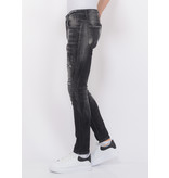 Local Fanatic Stonewashed Ripped Mannen Jeans - Slim Fit -1085- Zwart