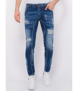 Local Fanatic Destroyed Jeans Heren Stonewashed - Slim Fit -1083- Blauw