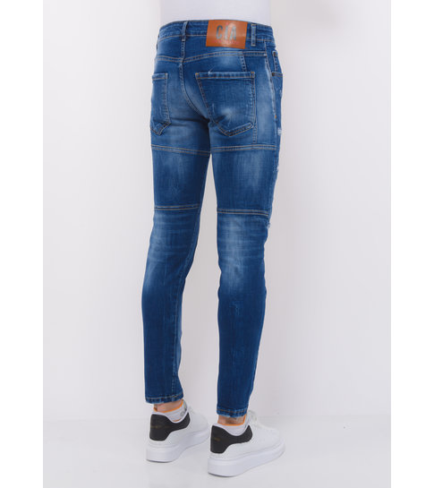Local Fanatic Distressed Ripped Jeans Heren - Slim Fit -1082- Blauw