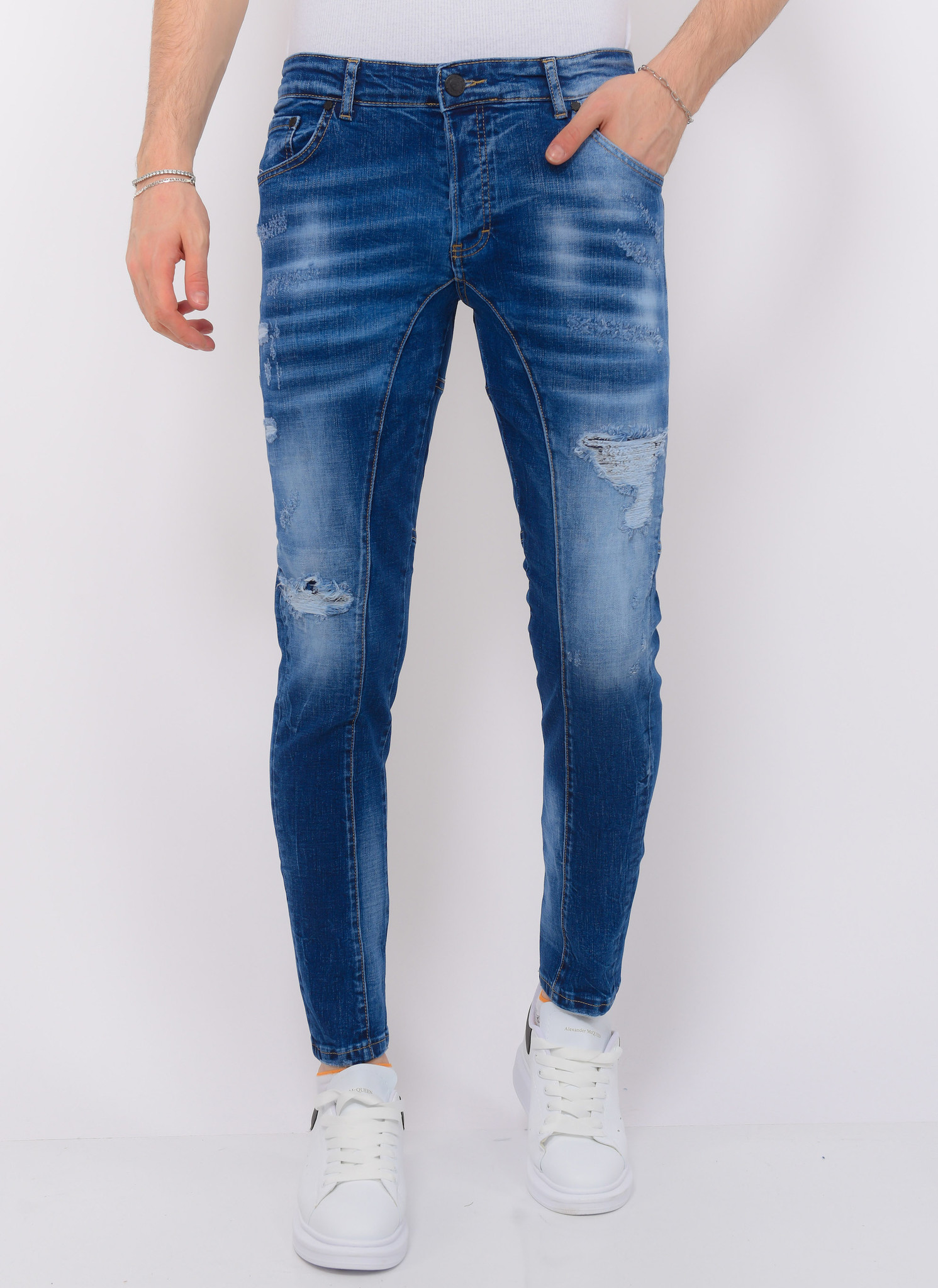 Leeg de prullenbak Avonturier Uitstekend Distressed Ripped Jeans Heren | New Collection | - Style Italy