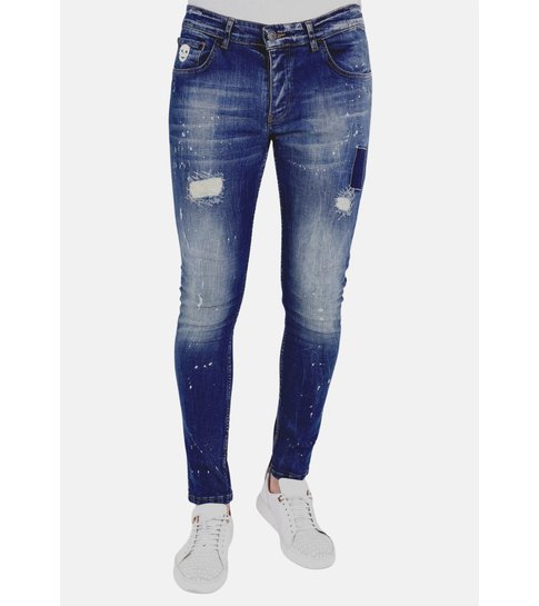 Local Fanatic Exclusieve Jeans met Verfspatten Heren - 1010 - Blauw