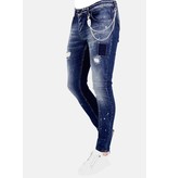 Local Fanatic Exclusieve Jeans met Verfspatten Heren - 1010 - Blauw