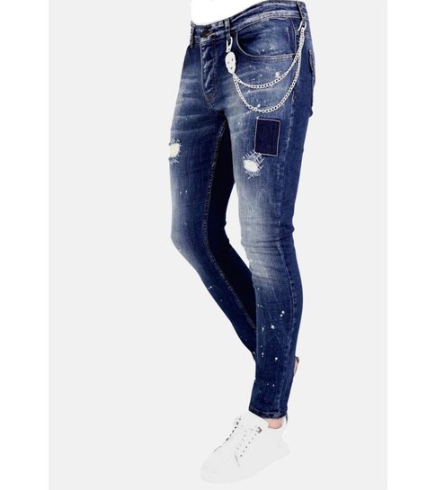 Local Fanatic Exclusieve Jeans met Verfspatten Heren - 1010 - Blauw