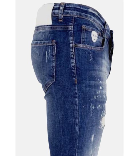 Local Fanatic Exclusieve Jeans met Verfspatten Heren - 1010 - Blauw