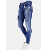 Local Fanatic Exclusive Jeans Heren Verfspatten - 1002 - Blauw