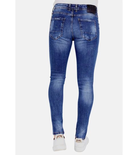 Local Fanatic Exclusive Jeans Heren Verfspatten - 1002 - Blauw