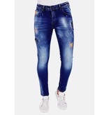 Local Fanatic Exclusieve Broek met Verfspatten Heren - 1006 - Blauw